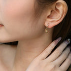 Boucles d'oreilles pendantes pour femme avec étoiles et zircons