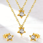 Parure de bijoux pour femme avec pendentifs étoile scintillants
