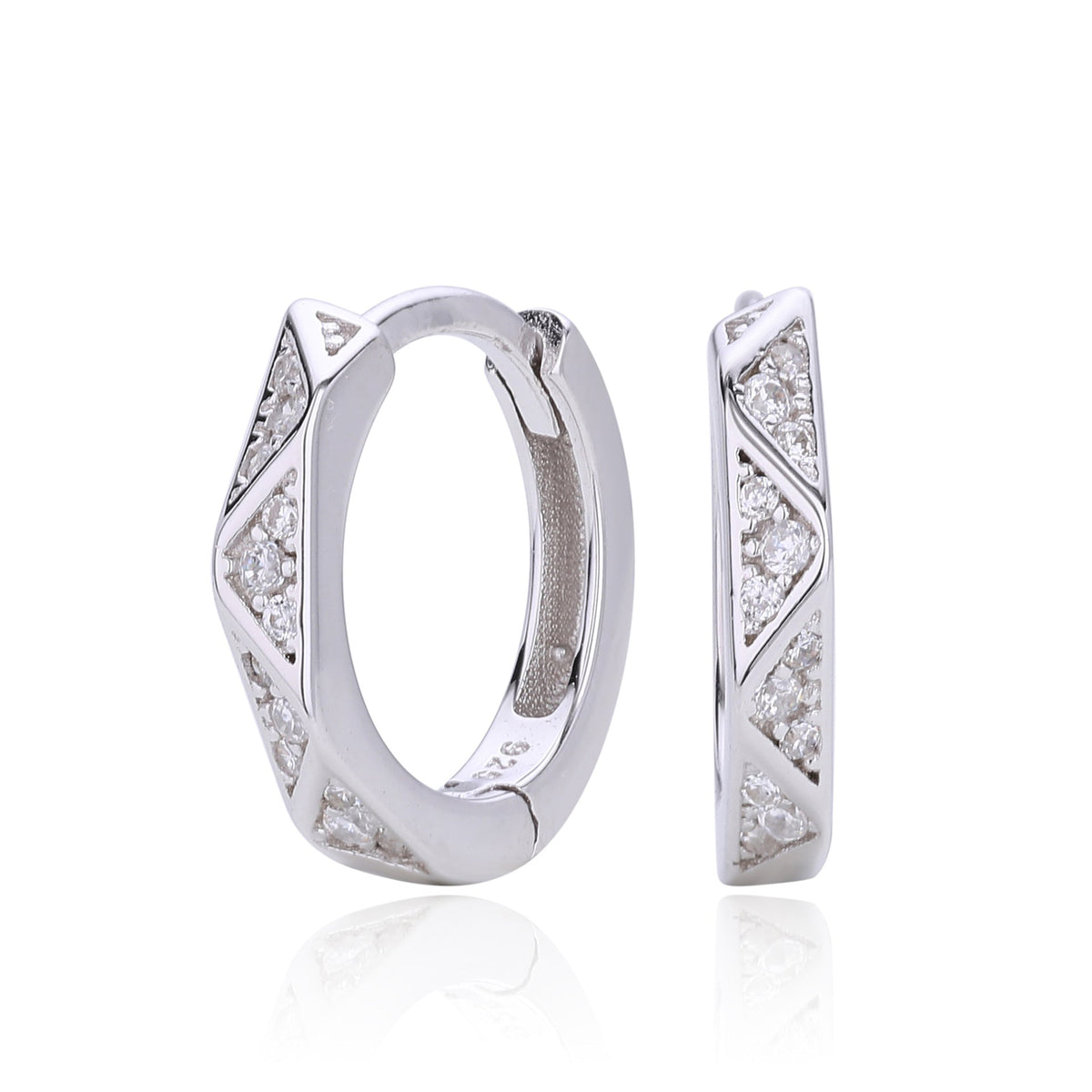 Boucles d'oreilles pour femme en argent sterling 925 avec zircons