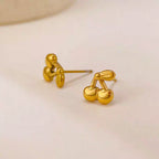Boucles d'oreilles puces cerises pour femme