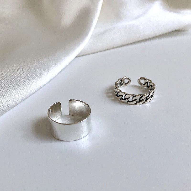 Bague ouverte en chaîne pour femme