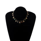 Collier pour femme avec pendentifs fleurs et oiseaux colorés