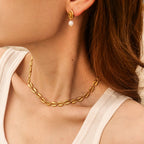 Collier pour femme avec pendentifs coquillages et fermoir réglable en acier inoxydable
