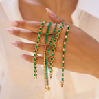 Bracelet pour femme avec zirconiums et cristaux verts