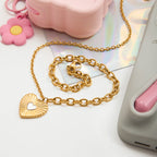 Collier pour femme avec pendentif cœur en acier inoxydable