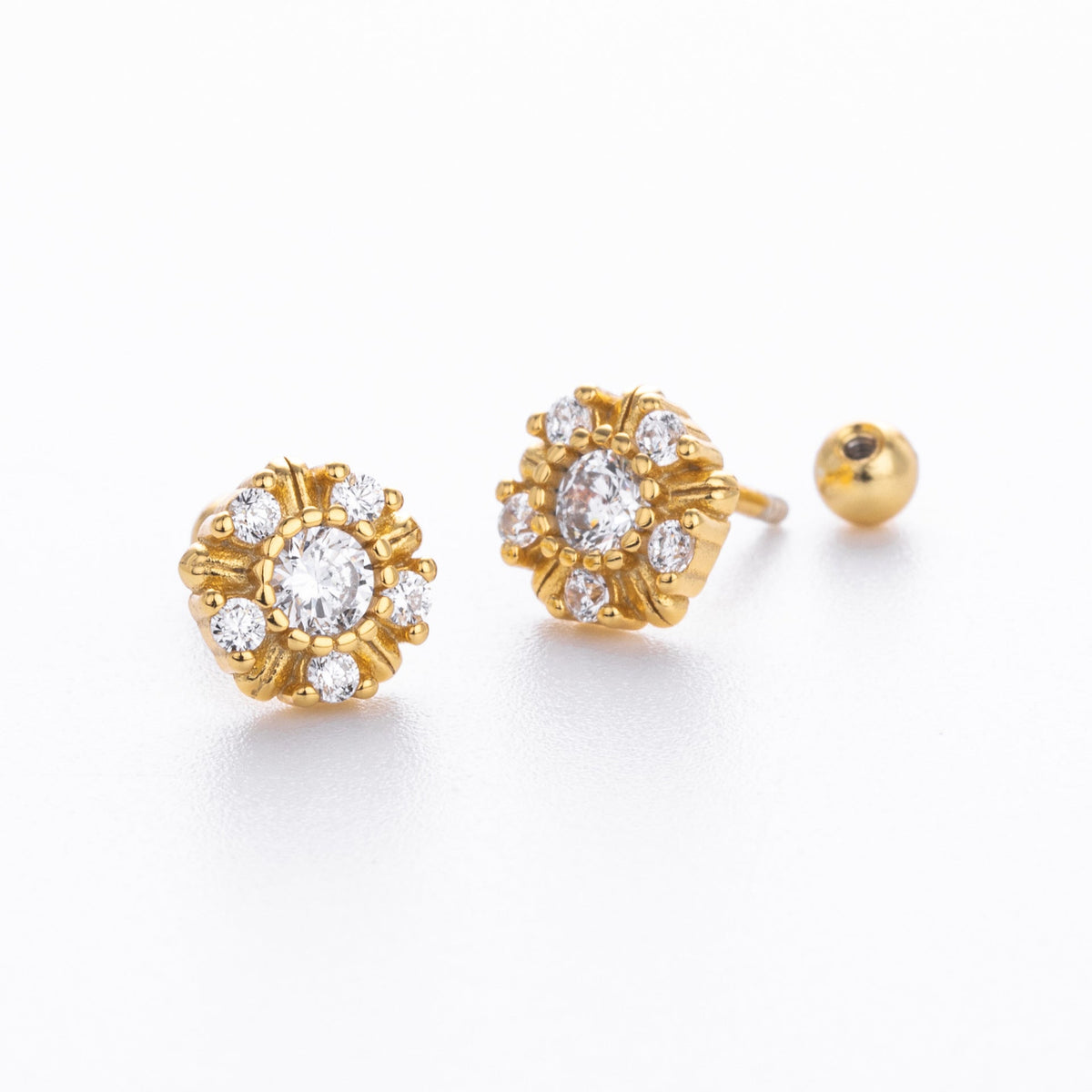 Boucles d'oreilles pour femme avec zircon et argent sterling 925