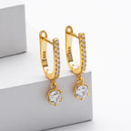 Boucles d'oreilles pendantes en argent sterling 925 avec zircon