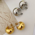 Boucles d'oreilles puces en acier inoxydable brillant