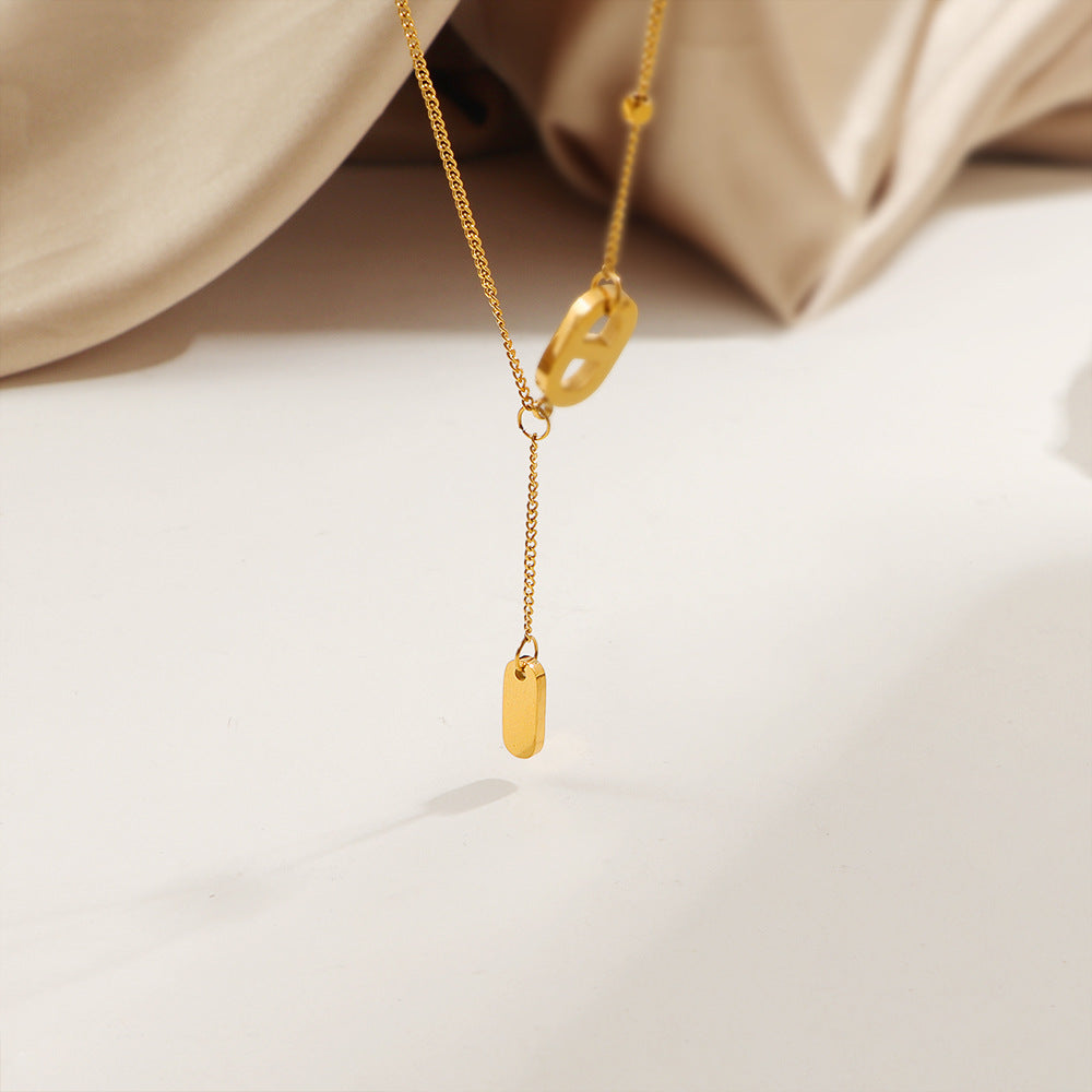 Collier minimaliste à pendentif superposé pour femme