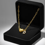 Collier pour femme avec pendentif cœur et lettre