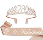 Couronne de princesse en cristal pour femme avec inscription 30 & Fabulous