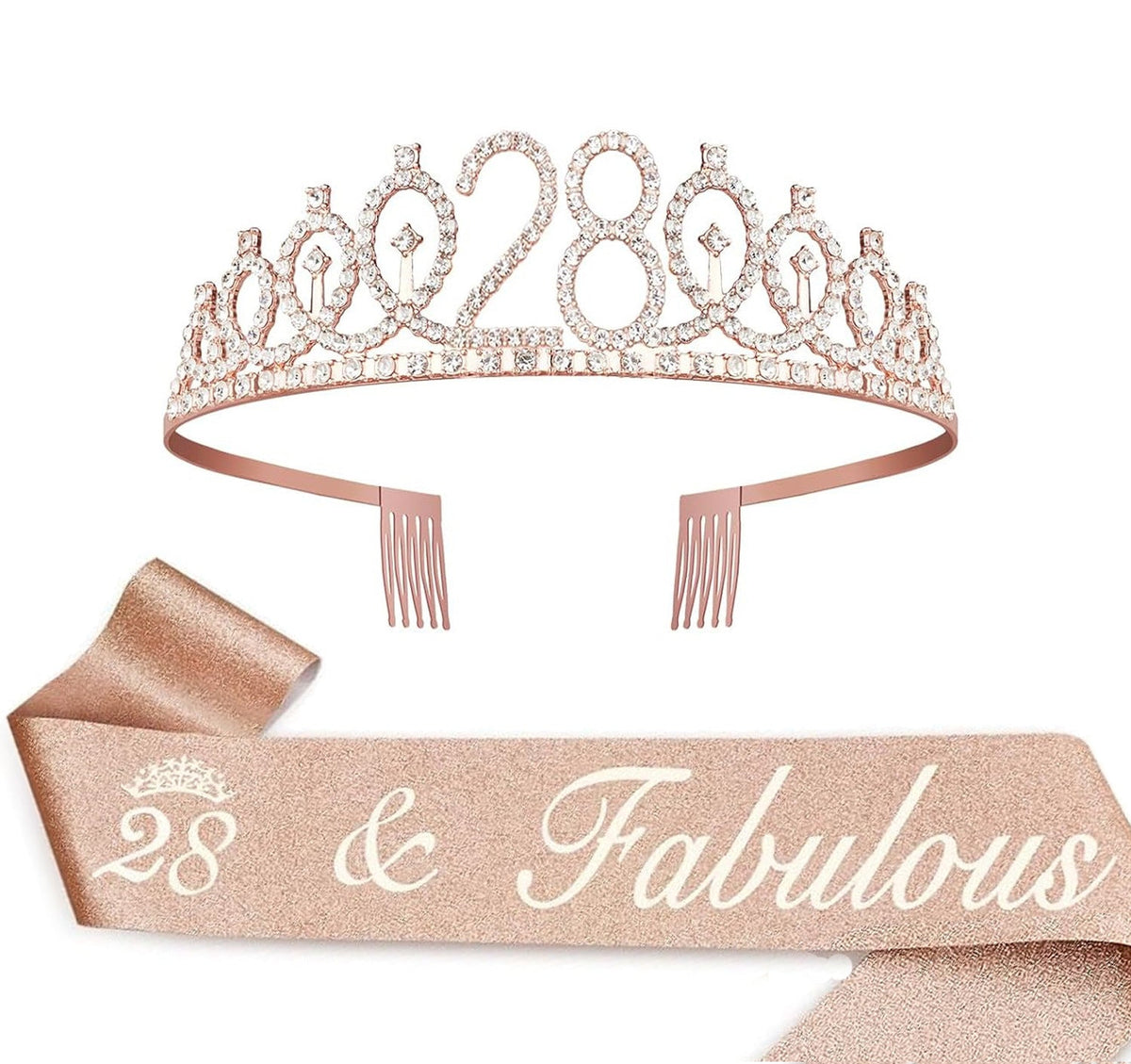 Couronne de princesse en cristal pour femme avec inscription 30 & Fabulous