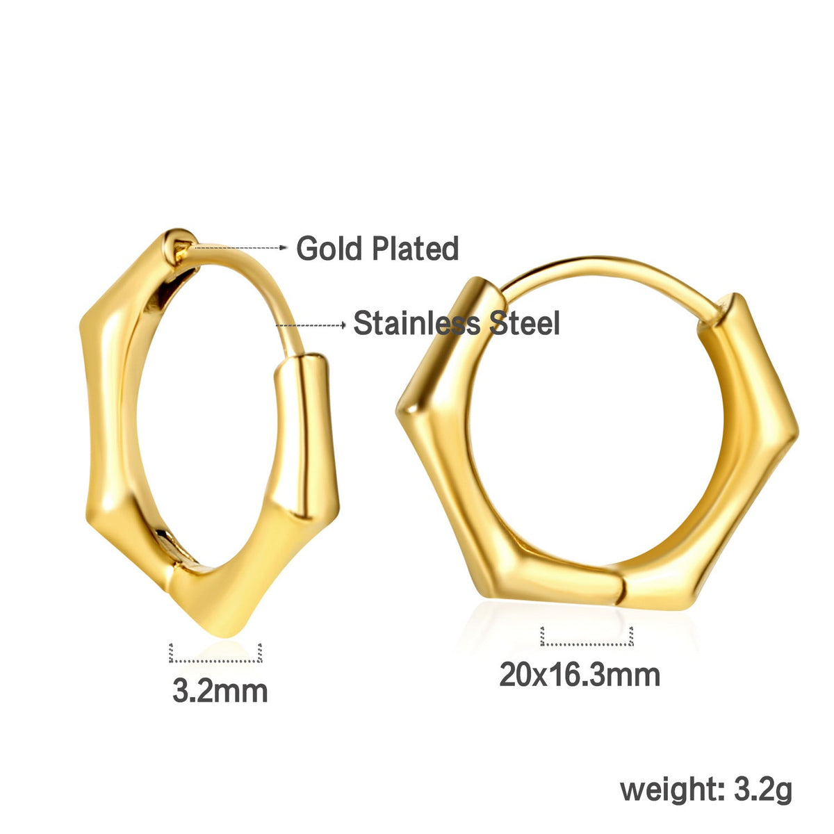 Créoles polygonales modernes pour femme