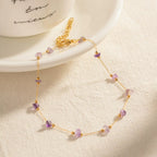 Bracelet de perles en améthyste pour femme