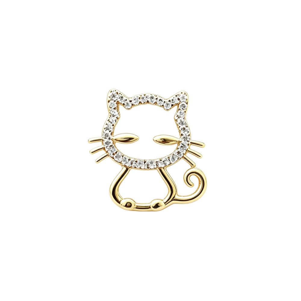 Broche chat scintillante