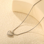 Collier pour femme avec pendentif cœur en acier inoxydable