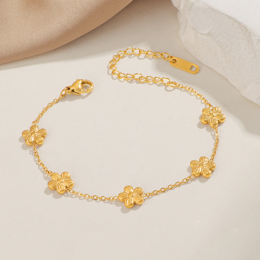 Bracelet à charms fleurs pour femme