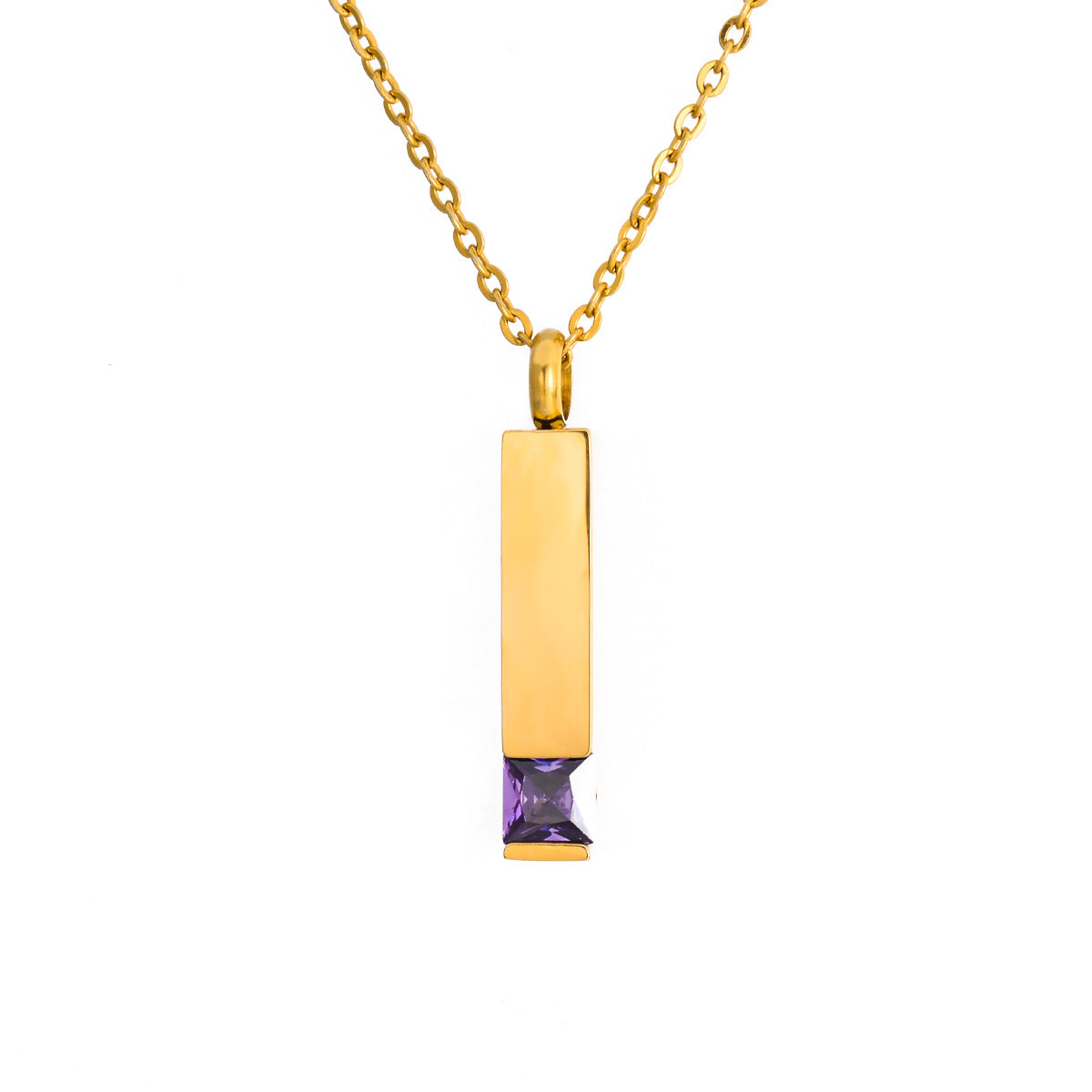Collier pour femme avec pendentif rectangulaire moderne