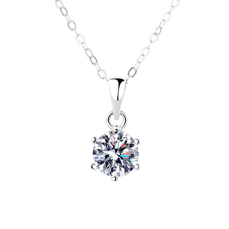 Collier pour femme avec pendentif en zircon étincelant et chaîne fine