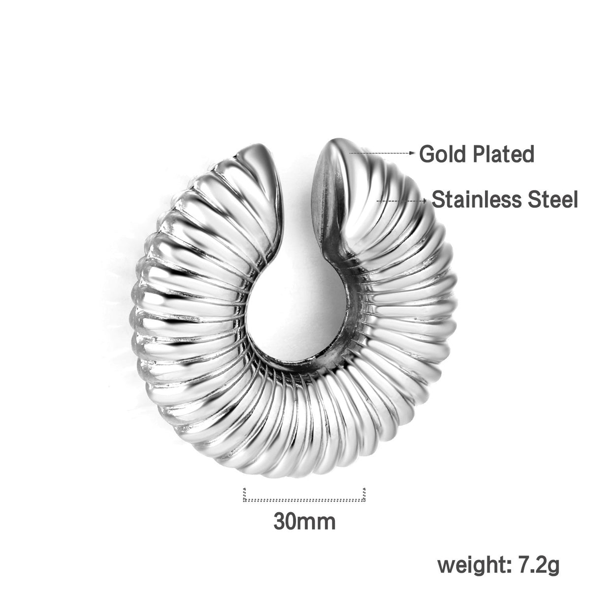 Boucles d'oreilles puces brillantes en acier inoxydable