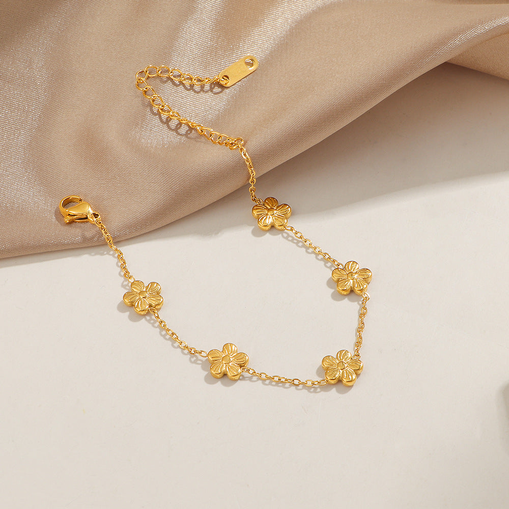 Bracelet à charms fleurs pour femme