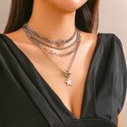 Collier multi-rangs pour femme avec pendentif étoile
