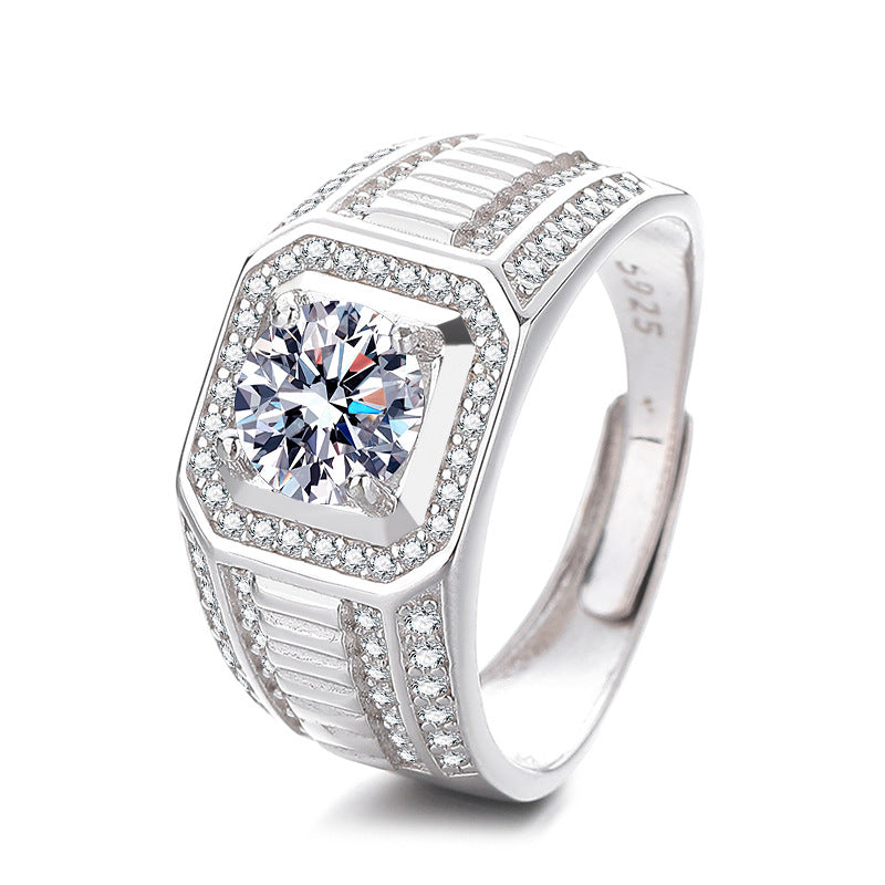 Bague pour homme avec zircon étincelant et design élégant