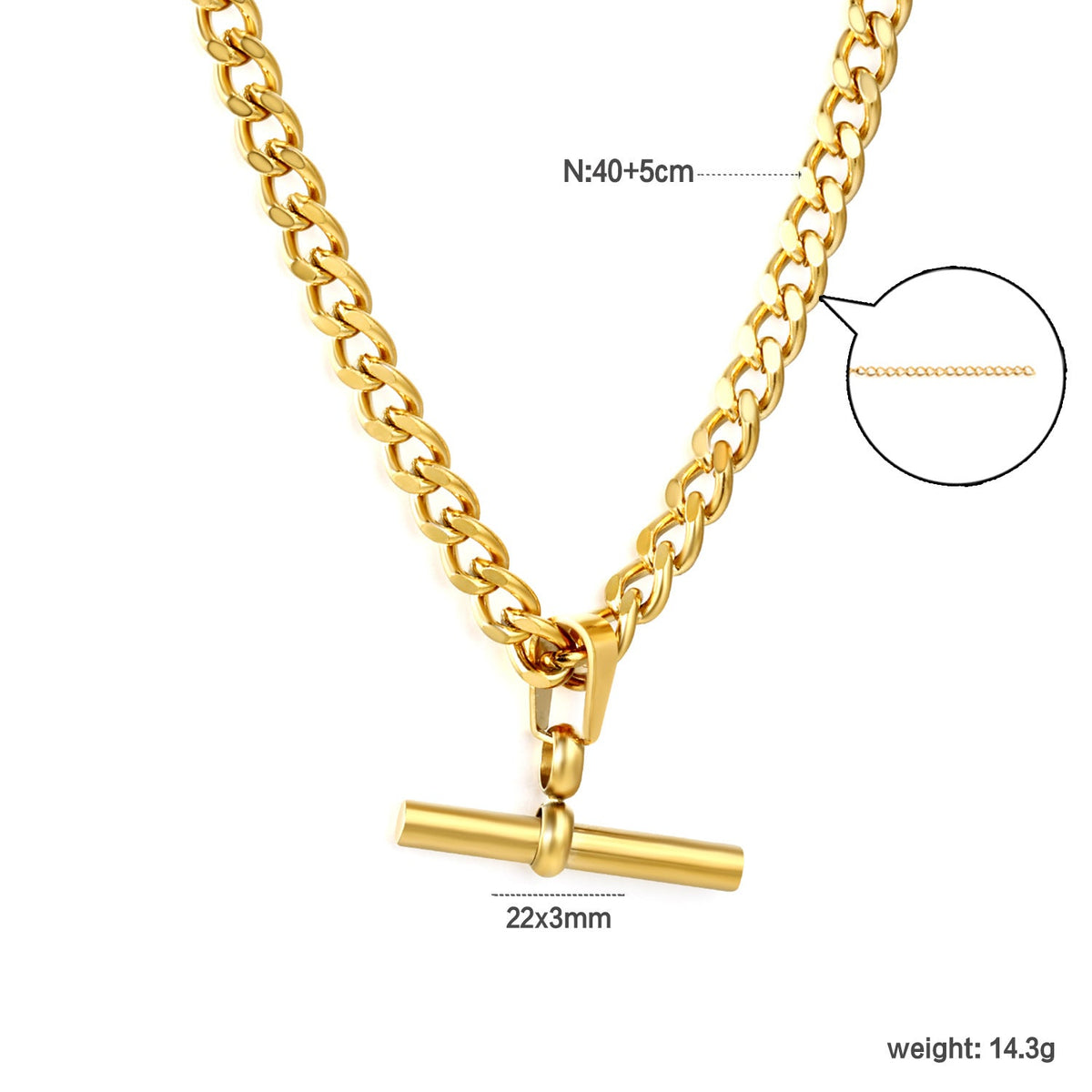 Collier à maillons élégant pour femme avec fermoir toggle réglable