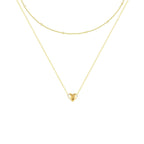 Collier superposé à pendentif cœur