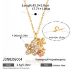 Collier pour femme avec pendentif floral et cristaux étincelants