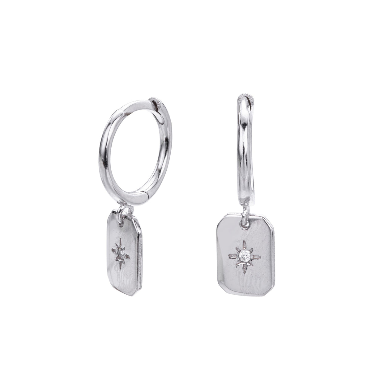 Boucles d'oreilles pendantes avec zircon en argent sterling 925