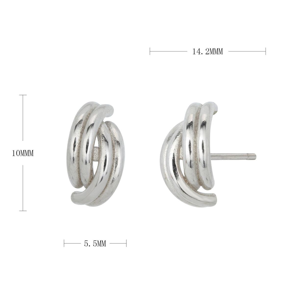 Boucles d'oreilles clous pour femme au design torsadé élégant
