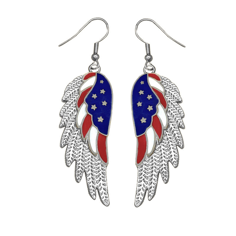 Boucles d'oreilles tongs avec cristaux et motif drapeau