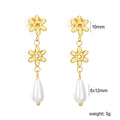 Boucles d'oreilles pendantes pour femme avec design floral et perles