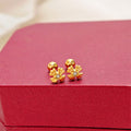 Boucles d'oreilles puces motif floral pour femme