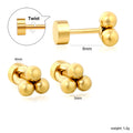 Boucles d'oreilles puces en acier inoxydable au design moderne à trois phases