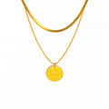 Collier pour femme avec double pendentif et gravure