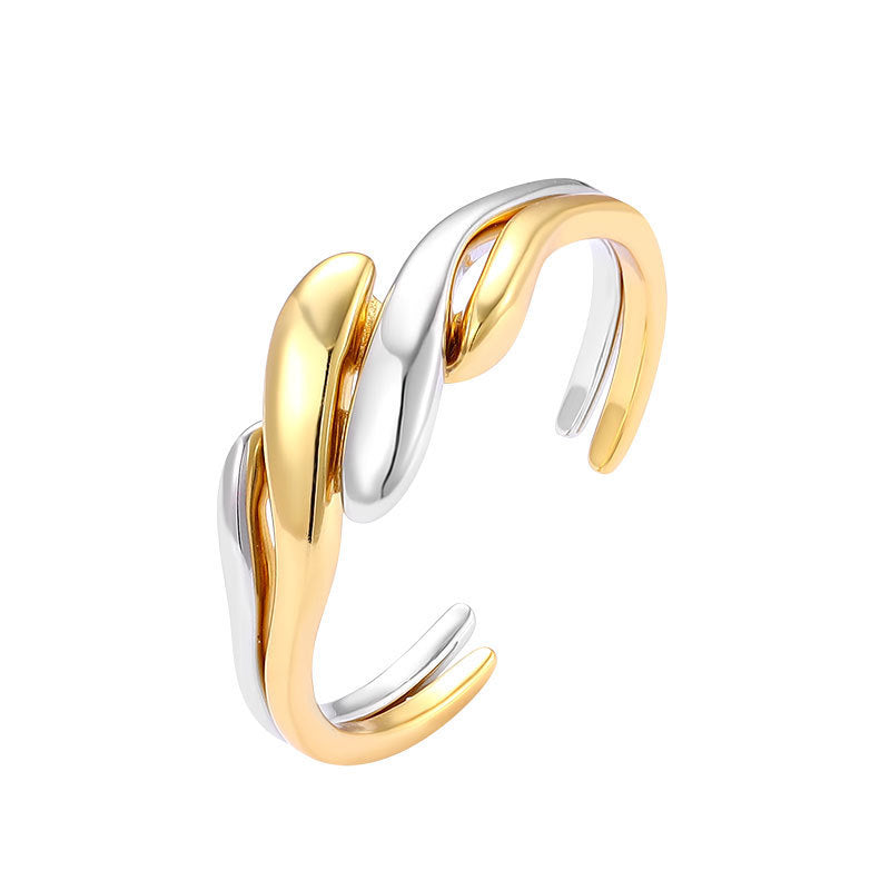 Bague ouverte pour femme avec design ondulé