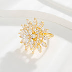 Bague en cristal de haute qualité avec motif floral
