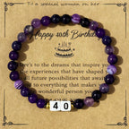 Bracelet de perles pour femme avec pendentif anniversaire personnalisable