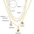 Collier multi-rangs pour femme avec pendentifs colorés
