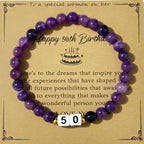 Bracelet de perles pour femme avec pendentif anniversaire personnalisable