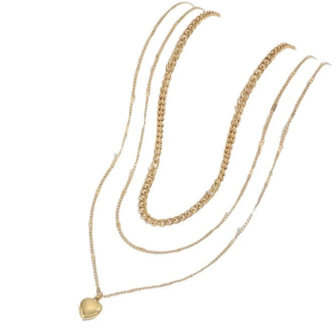 Collier triple rang doré
