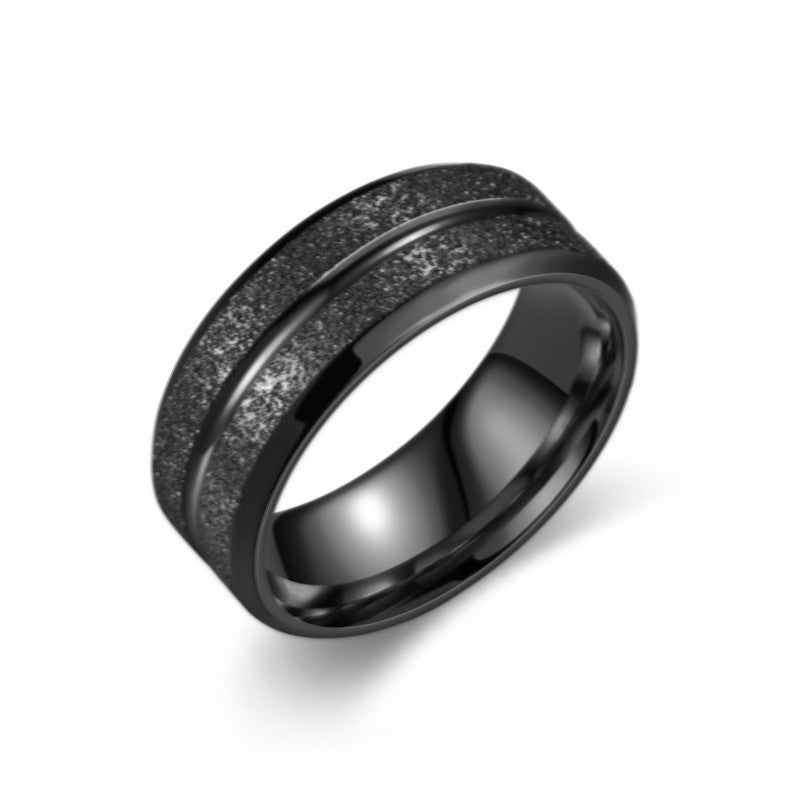 Bague pour homme à surface texturée et lignes élégantes