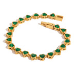 Bracelet pour femme avec zirconiums et cristaux verts