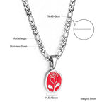 Collier pour femme avec pendentif rose et chaîne en acier inoxydable plaqué or