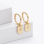 Boucles d'oreilles pendantes avec zircon en argent sterling 925