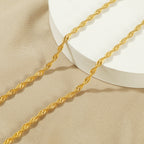 Collier chaîne torsadée dorée pour femme