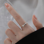 Bague ajustable sourire et cœur