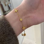 Bracelet chaîne à breloques plaqué or pour femme